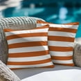 thumbnail image 4 of Decorative Throw Pillow Covers 18x18 Inch Set of 2 Classical Stripe Home Decor Pillow Cases for Couch, Orange Cushion Case for Living Room Bedroom Bed Car Chair, 4 of 9