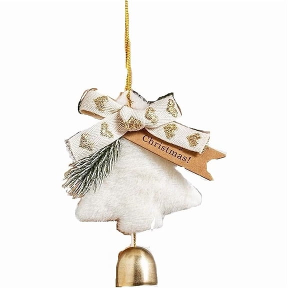 Christmas Bell Ornament with Bow, Hanging Jingle Bells Decoration for Tree, Door, or Holiday Party Décor