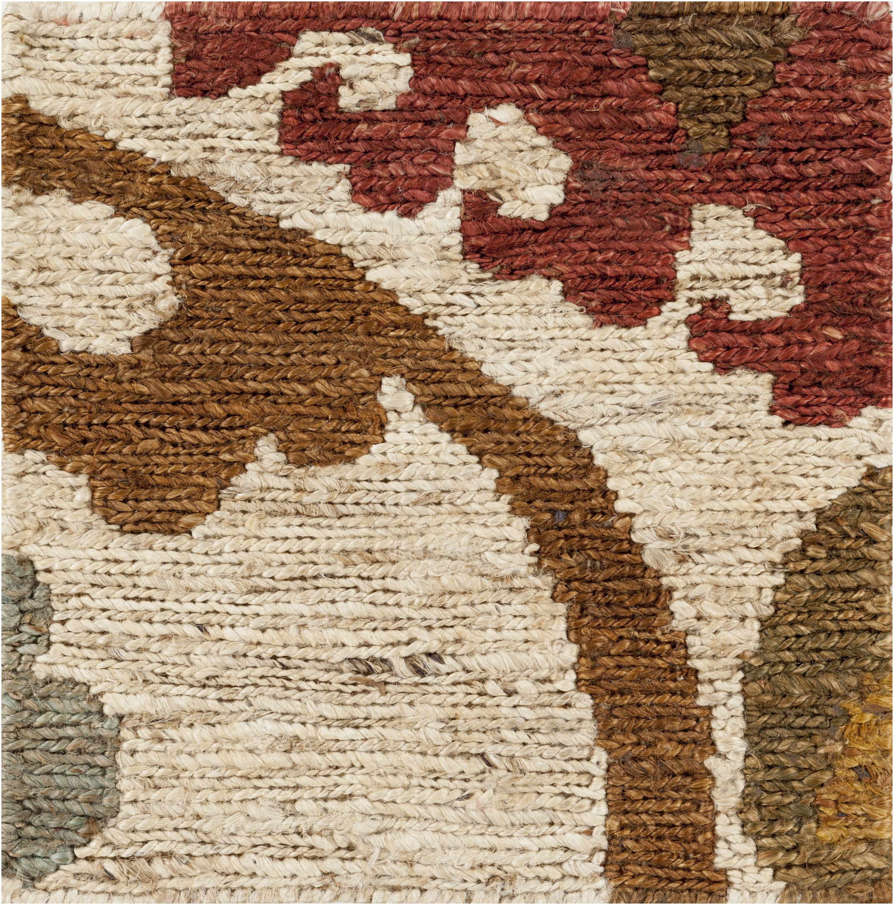 Hauteloom Stillmore Jute Living Room, Bedroom Area Rug - Bohemian/Global - Olive, Rust, Teal - 2' x 3'