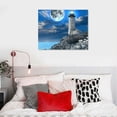 thumbnail image 5 of PIKWEEK Lighthouse Canvas Wall Art Beach Rock Canvas Pictures Flowers Ocean Painting Bathroom Decor Modern Daisy Seascape Artwork framesor Home Bedroom Living Room Decoration, 5 of 6