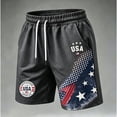 thumbnail image 2 of Homeyce Man's Shorts Patriotic Graphic Independence Day Shorts Distressed Washed 250 Year American Anniversary Shorts Baggy Casual Hiking Outdoor Golf Patriotic Shorts,Gray M, 2 of 5