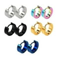 thumbnail image 2 of 5 Pairs of Simple Stainless Steel Men Round Fashion Ear Earrings(Mixed Color 4*9mm), 2 of 10