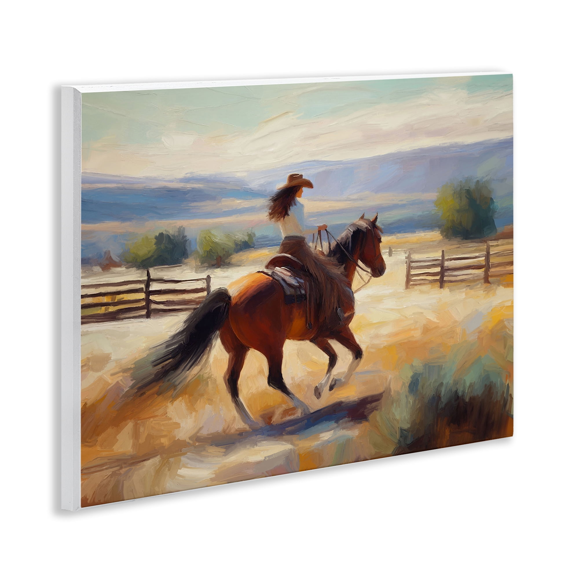Stupell Industries Ride Like The Wind Landscape Painting Unframed Art Print Wall Art, 14 x 11