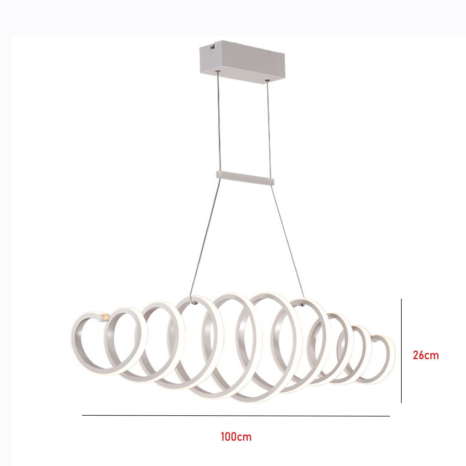 110V Modern LED Acrylic Chandelier Curve Pendant Light Dining Room Ceiling Lamp Modern Acrylic S shape Pendant Light LED Wave Chandelier White Lamp Lighting 88W Modern Acrylic LED Chandelier