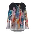 thumbnail image 4 of Pntutb Mujeres Casual Manga Larga Cuello Redondo tops Blusa Suelta Folk-Custom Impreso Camisas Pntutb Pntutb-7399, 4 of 5