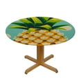 thumbnail image 3 of JEUXUS  Yellow Pineapple Polka Dot Round Tablecloth,Waterproof Table Cloth with Edges Table Cover Kitchen Picnic Party, 3 of 7
