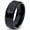 Black Bevel Polish Tungsten, variant on Tungsten Cross Hearts Band Ring 8mm Men Women Comfort Fit Blue Dome Brushed Gray Polished