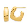 thumbnail image 1 of Boucles d'Oreilles en Or Jaune 14K Carrées Polies en Forme de J, 1 of 4