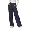 thumbnail image 2 of ClodeEU Women's Elastic Waist Straight Leg Dress Pants,Fashion Solid Color Trouse With Pockets ,Women's Plus M, 2 of 7