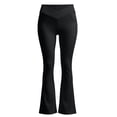 thumbnail image 6 of XIAONU Women's Crisscross Waist Flare Pants Flared Full Length Elastic Waist Trousers Stretch Sleek Casual Bottoms, 6 of 6