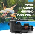 thumbnail image 3 of Pool Pump 1.5HP 230V, Variable Dual Speed Pumps 1100W for Above Ground Pool, Powerful Self-priming Pump w/ Strainer Filter Basket, 5400 GPH Max. Flow, Energy Saving Swimming Pool Pump, 3 of 7