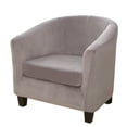 thumbnail image 3 of 2-Piece Velvet Tub Chair Covers with Cushion Cover, Washable Removable Armchair Protector Furniture Protector for Home Decor,Gray, 3 of 13
