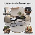 thumbnail image 2 of Coffee Table Set of 2,27.6 inch Round Coffee Table with Sturdy Metal Frame,End Table Side Tables for Living Room Bedroom,Black, 2 of 7