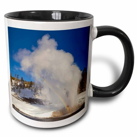 3drose, Riverside Geyser, Firehole River, Yellowstone Np, Wy - Us51 Cha0131 - Chuck Haney, 11oz Two-tone Black Mug