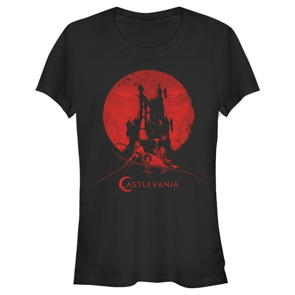 Junior's Castlevania Blood Moon Silhouette Graphic Tee Black Small