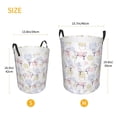 thumbnail image 3 of Pofeuu Hand Drawn Rabbit Print Laundry Basket Circular Laundry Hamper with Handle Waterproof Oxford Fabric Foldable Dirty Clothes Storage Bucket Gift Storage Basket-Medium, 3 of 6