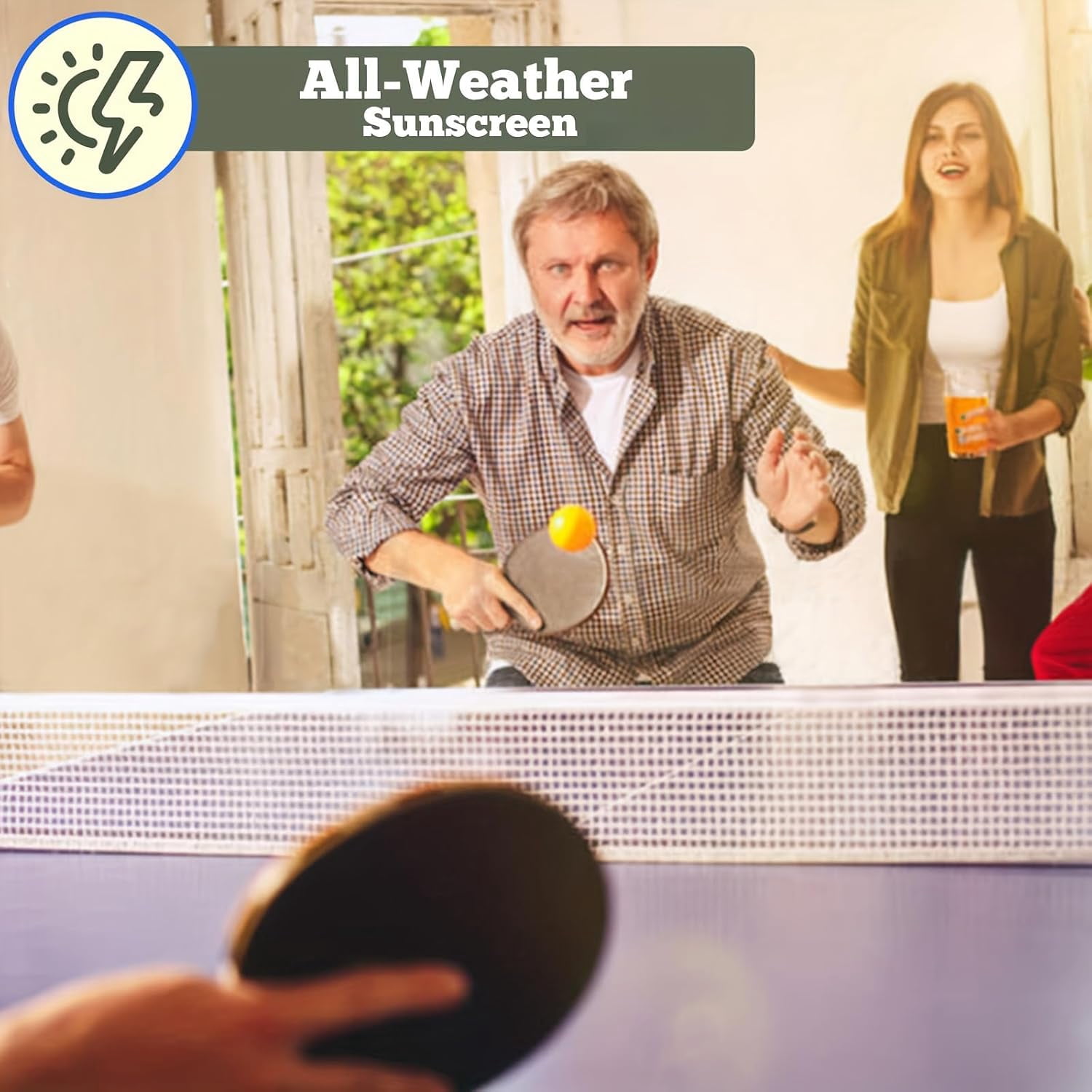 HooKung 9ft Table Tennis Table, Foldable Ping Pong Table sets, 0.5'' Thick for Indoor with Net, 2 Table Tennis Paddles and 3 Balls