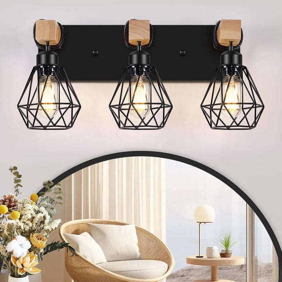 Black Wall Sconce Lighting Fixture 2 Light Farmhouse Modern Sconce Bathroom Vanity Light