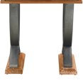 thumbnail image 3 of Benzara 1 Drawer Wooden Side Table with Metal Wishbone Legs, Brown and Gray, 3 of 5