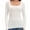 White, variant on Womens Long Sleeve Square Neck Shirts Basic Slim Fit Tee Tops