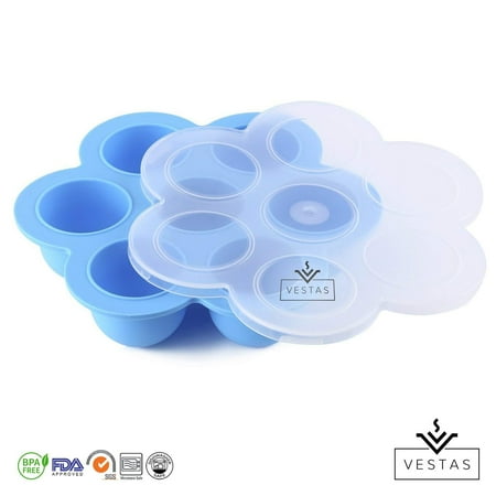 Quartz Mold Silicone Egg Molds for Instant Pot Accessories – Fits Instant Pot 5, 6, 8 qt Pressure Cooker – Oven Baking Egg Mold for Quick Shaped Egg Bites | Reusable Storage Container Freezer Tray with Lid ()