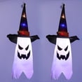 thumbnail image 1 of 2pcs, Glowing Ghost Witch Hat Halloween Decorations - Outdoor Hanging Lighted Decor for Yard, Tree, and Garden - Perfect for Halloween Parties and Celebrations, 1 of 4