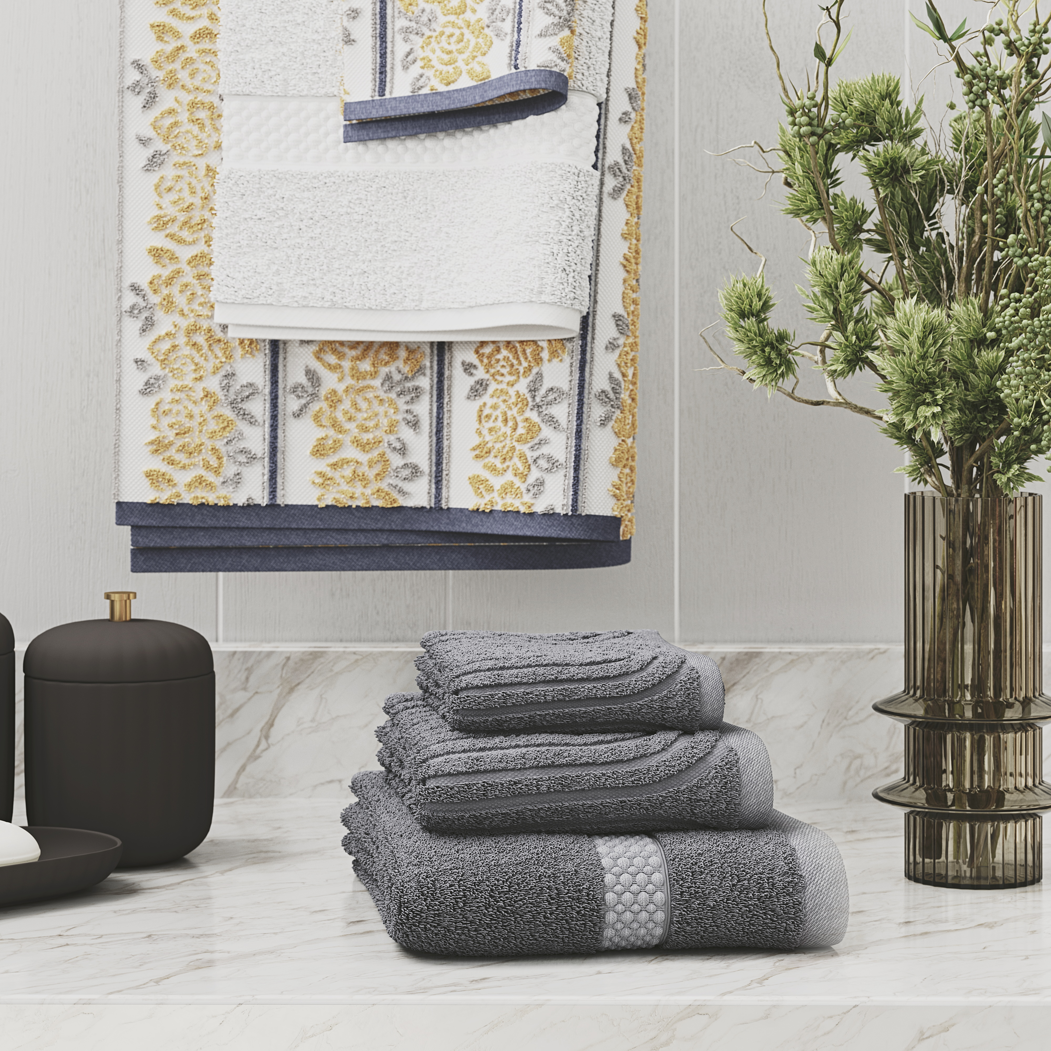 Beautiful by Drew Barrymore 4-Piece Bath Towel Set, Amber photo 4