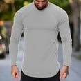thumbnail image 2 of Daznico Mens Shirts - Mens Casual Sports Fitness Outdoor Curved Hem Solid Color Round Neck T Shirt Long Sleeve Top - Shirts for Men,Color:Grey,Size:L, 2 of 5