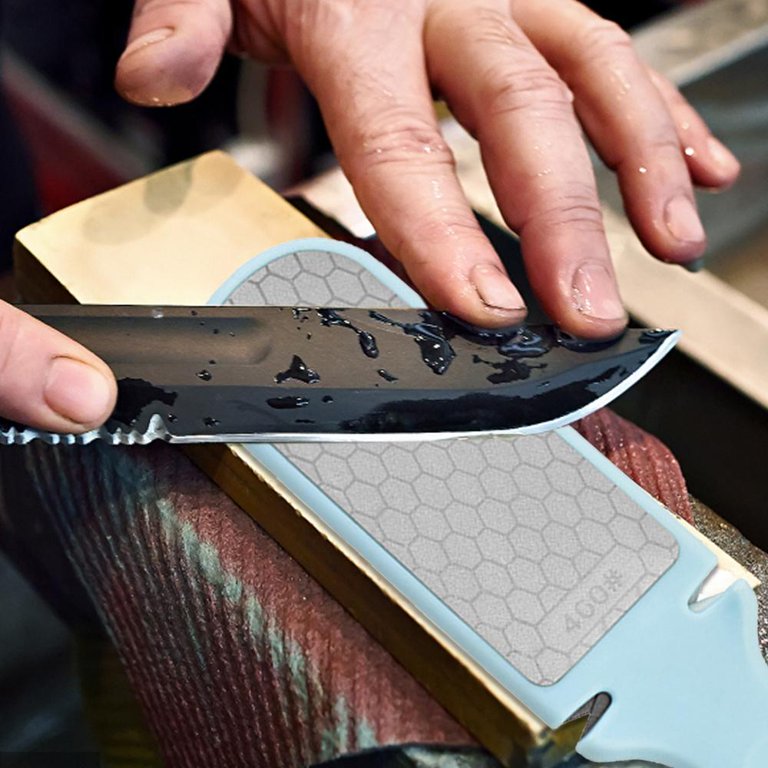 Sharpening Scissors with a Stone 