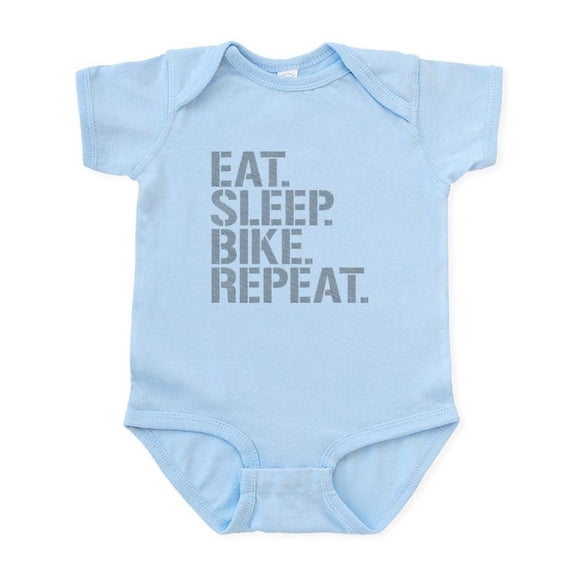 CafePress - Eat Sleep Bike Repeat Body Suit - Baby Light Bodysuit, Size Newborn - 24 Months
