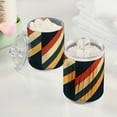 thumbnail image 2 of Yayeee 4 Pack Qtip Holder Bathroom Cotton Swab Canister with Lid Clear Dispenser Set, Beige Stripes, 2 of 6