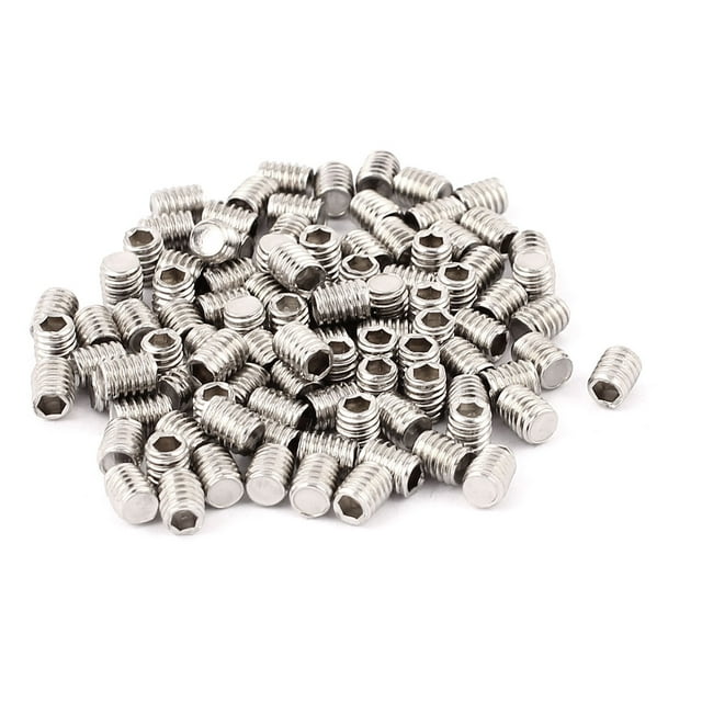 100 piezas de tornillos de cabeza hexagonal M4x5mm con punta plana