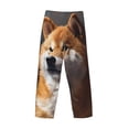 thumbnail image 3 of Haiem Regal Shiba Inu Men's Pajama Pants Ultra Lightweight Pjs Bottoms Sleepwear Bottom Pants With Pocket Drawstring-Large, 3 of 7