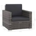 thumbnail image 4 of vidaXL 12 Piece Garden Lounge Set with Cushions Poly Rattan Grey, 4 of 5