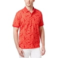 thumbnail image 2 of Club Room Mens Contrast Leafy Polo Shirt, Red, Small, 2 of 2