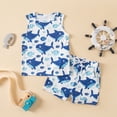 thumbnail image 2 of kpoplk Toddler Baby Boy Clothes Summer Outfits 2-Piece Sleeveless Tank Top Shorts Set Dinosaur Print 6M-4T(Blue,18-24 M), 2 of 8