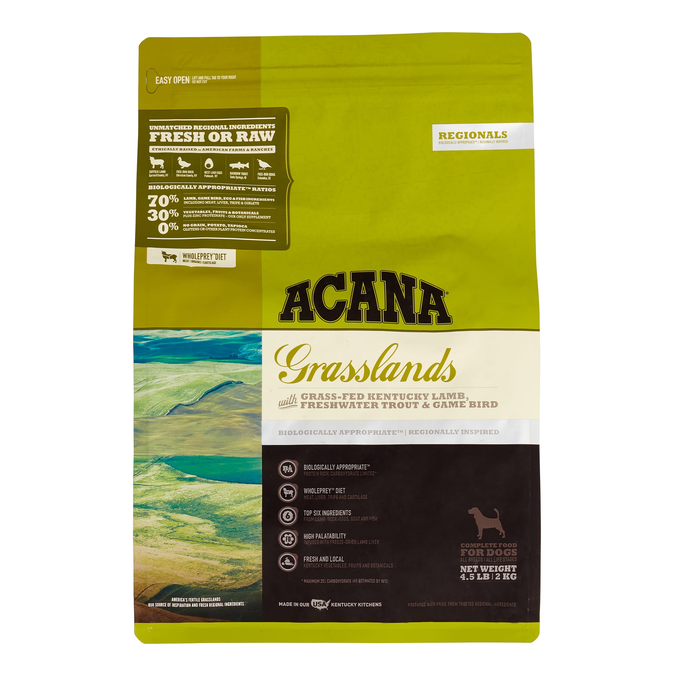 Acana Grasslands GrainFree Lamb, Duck & Fish Dry Dog Food, 4.5 lb