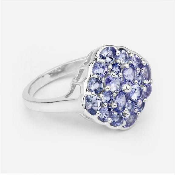Mooneye 2.44 Ctw Tanzanite Gemstone 925 Sterling Silver Women Cocktail Mother's Day Gifts Ring
