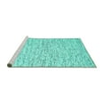 thumbnail image 2 of Ahgly Company Machine Washable Indoor Square Abstract Turquoise Blue Contemporary Area Rugs, 3' Square, 2 of 4