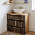 thumbnail image 4 of Vintage Books Cabinet Curtains 35"W x 35"L, Retro Art Elegant Bookshelf Sink Skirt for Bathroom Vanity Kitchen Self Adhesive, Dust-Proof Privacy Curtain for Shelves Closet Laundry Room Pantry, 4 of 9