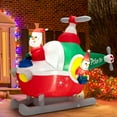 thumbnail image 1 of Gymax 6FT Long Inflatable Santa Claus Drives Helicopter Christmas Decor w/ Air Blower & LEDs, 1 of 10