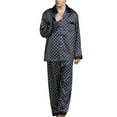 thumbnail image 1 of Mens Long Sleeve Silky Pajamas Sleepwear Set, 1 of 5
