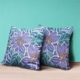 thumbnail image 4 of Mangnolia Flower and Leaf Indoor/Outdoor Pillow in Green Blue Purple 16x16, 4 of 5