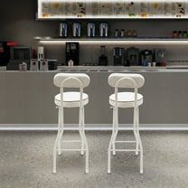 2PCS Bar Stool Portable Folding Stool Padded Folding High Chairs White Used for Camping, Hiking, Picnics, Barbecues, Traveling,Home,etc.