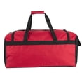 thumbnail image 5 of 40 Liter 22 Inch Duffle Bag with Reflective Stripe, Front Accessory Pocket, Handles, Dual Zipper Closure and Luggage Strap for Traveling, Commuting, Sports and Gym Equipment in Red & Black, 5 of 9
