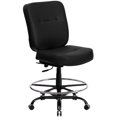 thumbnail image 1 of HERCULES Series Big & Tall 400 lb. Rated Black Leather Drafting Chair, 1 of 5