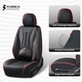 thumbnail image 4 of FLORICH Full Set Leather Car Seat Covers, Waterproof Front and Rear Seat Covers for Cars, Automotive Seat Protector Fit for Most Car SUV Truck, Black & Red Line, 4 of 10