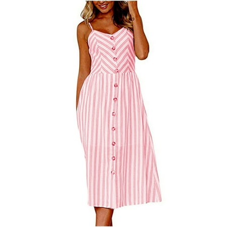 

jsaierl Summer Dresses for Women 2023 Print Beach Dress Sleeveless Hawaiian Dress Crew Neck Cute Dress for Beach Vacation