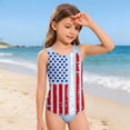 thumbnail image 2 of Girls One Piece Swimsuit with UPF 50+, Sizes 4-18 & Plus,Patriotic Printed Swimwear, 2 of 6
