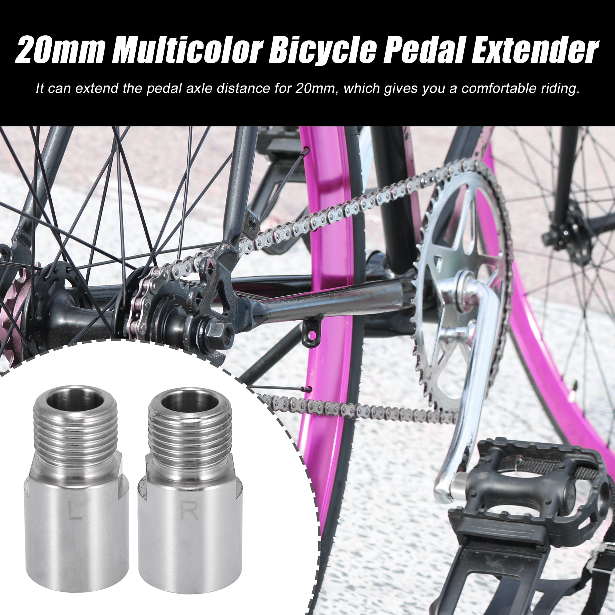 Unique Bargains Left Right Bicycle Pedal for 9/16 Inch Threaded Pedals Silver Tone